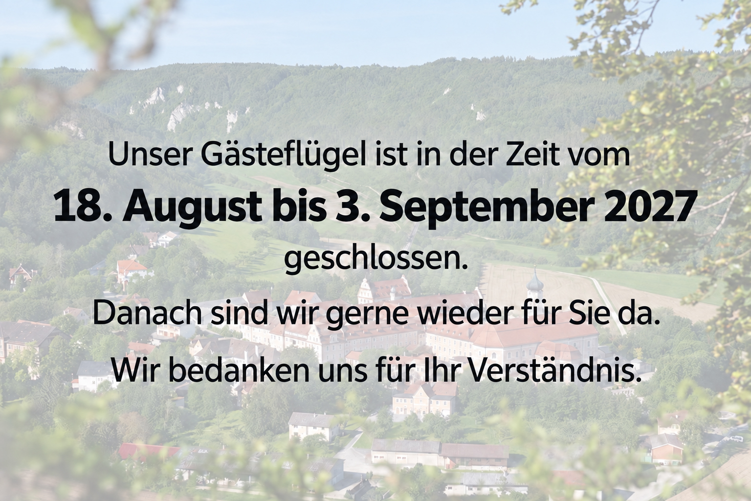 Gästeflügel geschlossen